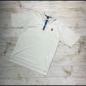 Nike White Polo Shirt with Blue Detail